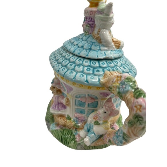 1994 Mercuries Ceramic Teapot Bunnies 8.2" x 4.2" x 6.3" - Picture 3 of 16